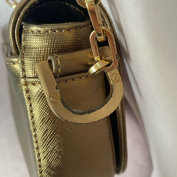 Tory Burch Saffiano Leather Gold Crossbody - Picture 12 of 14